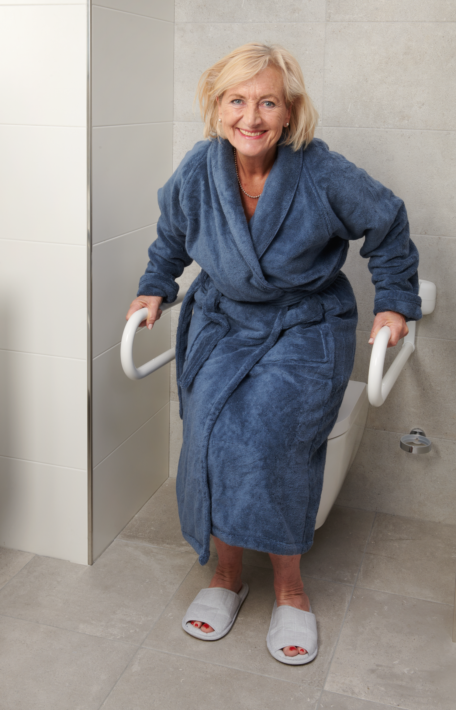 SecuCare Barre d'appui de toilette rabattable Premium blanc