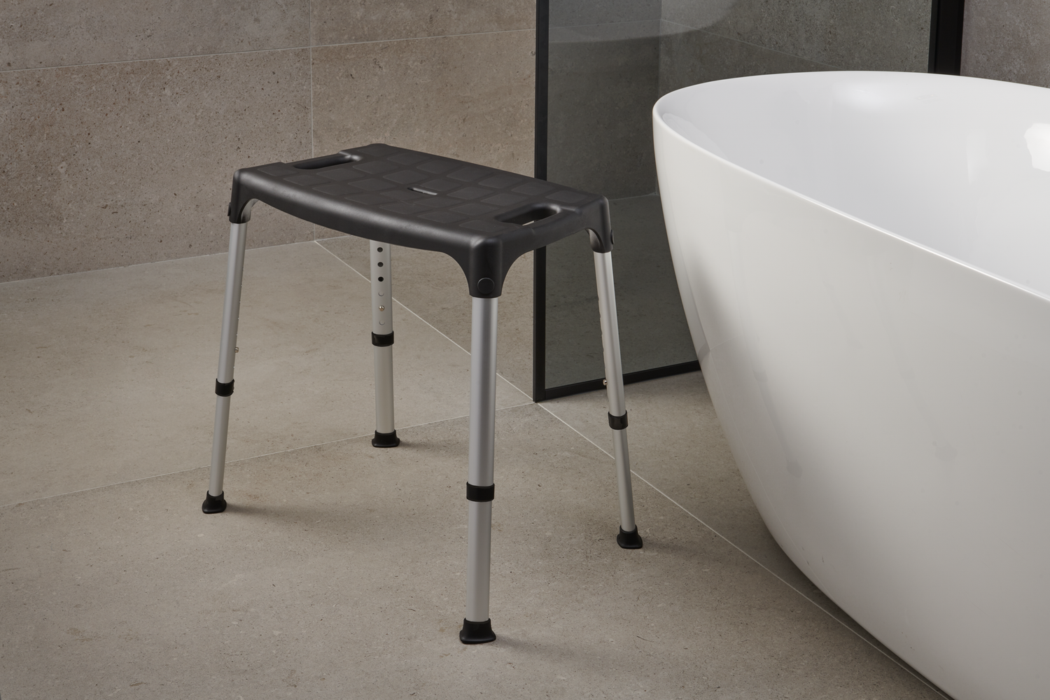 SecuCare Chaise de douche Quattro, noir