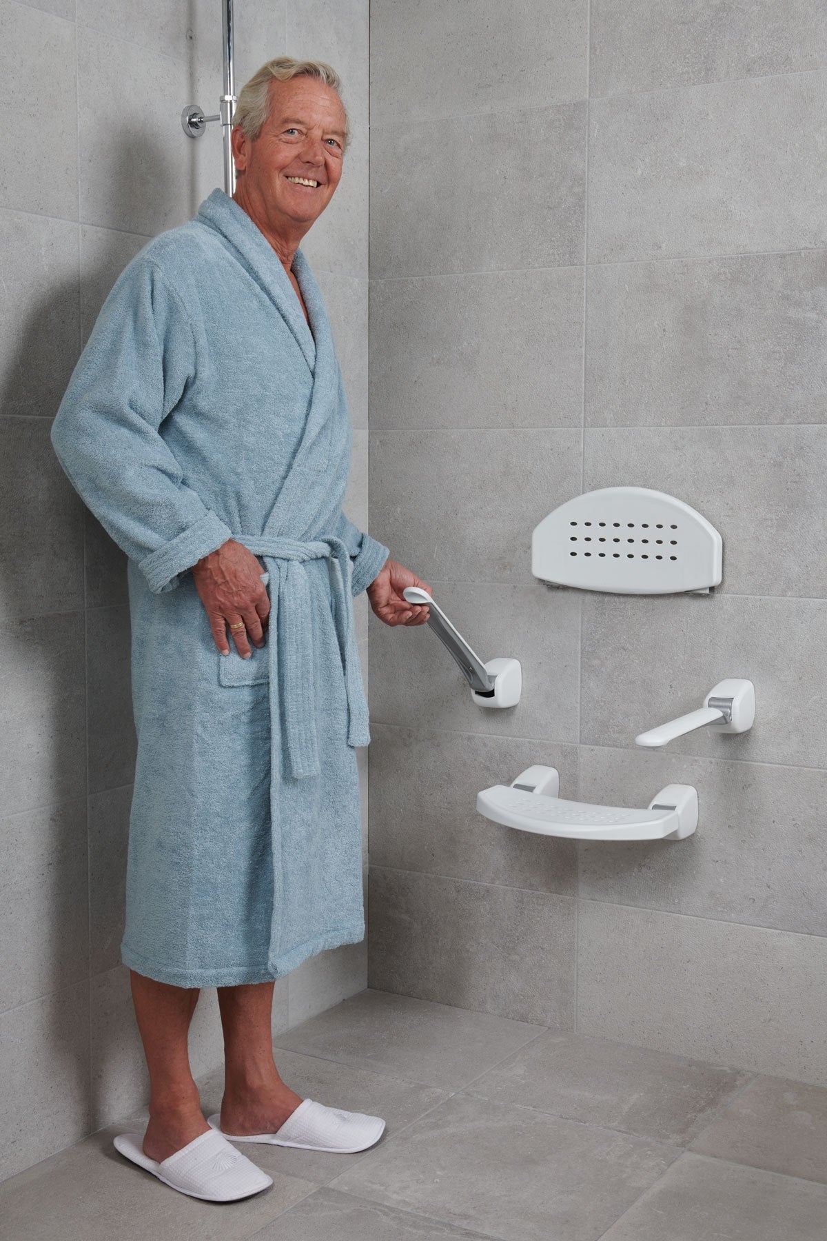 SecuCare Accoudoir pour chaise et siège de douche, rabattable