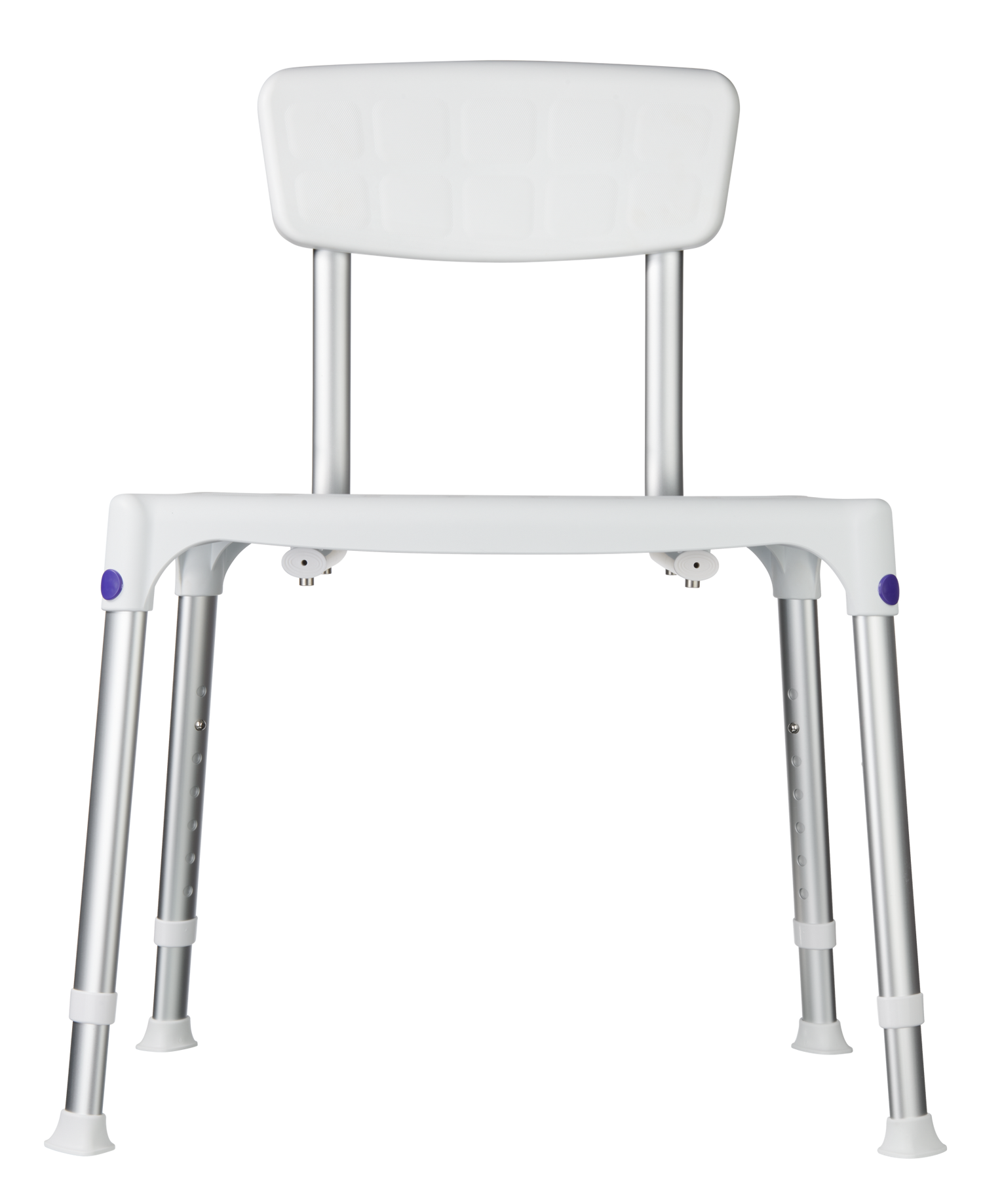 SecuCare Chaise de douche Quattro avec dossier, Blanc, réglable en hauteur 390-540 mm