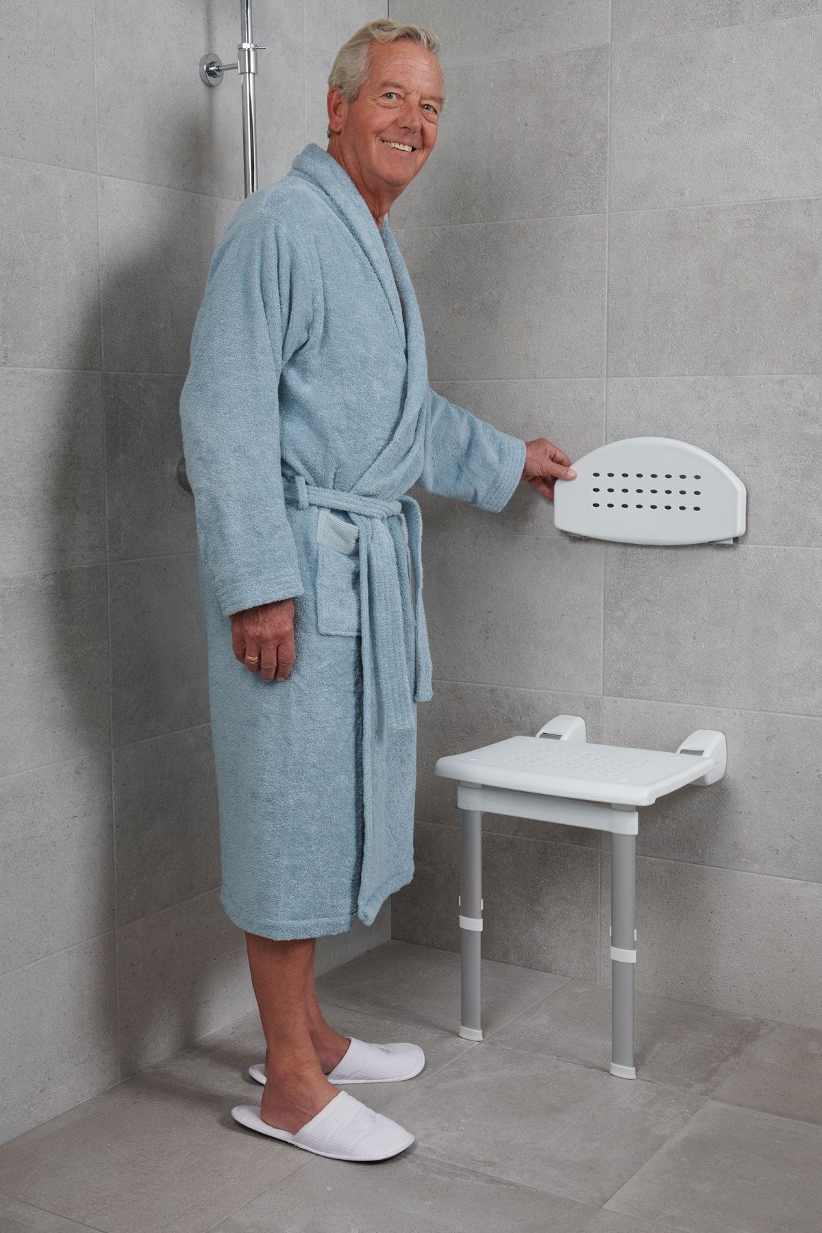 SecuCare Chaise de douche rabattable avec pieds réglables