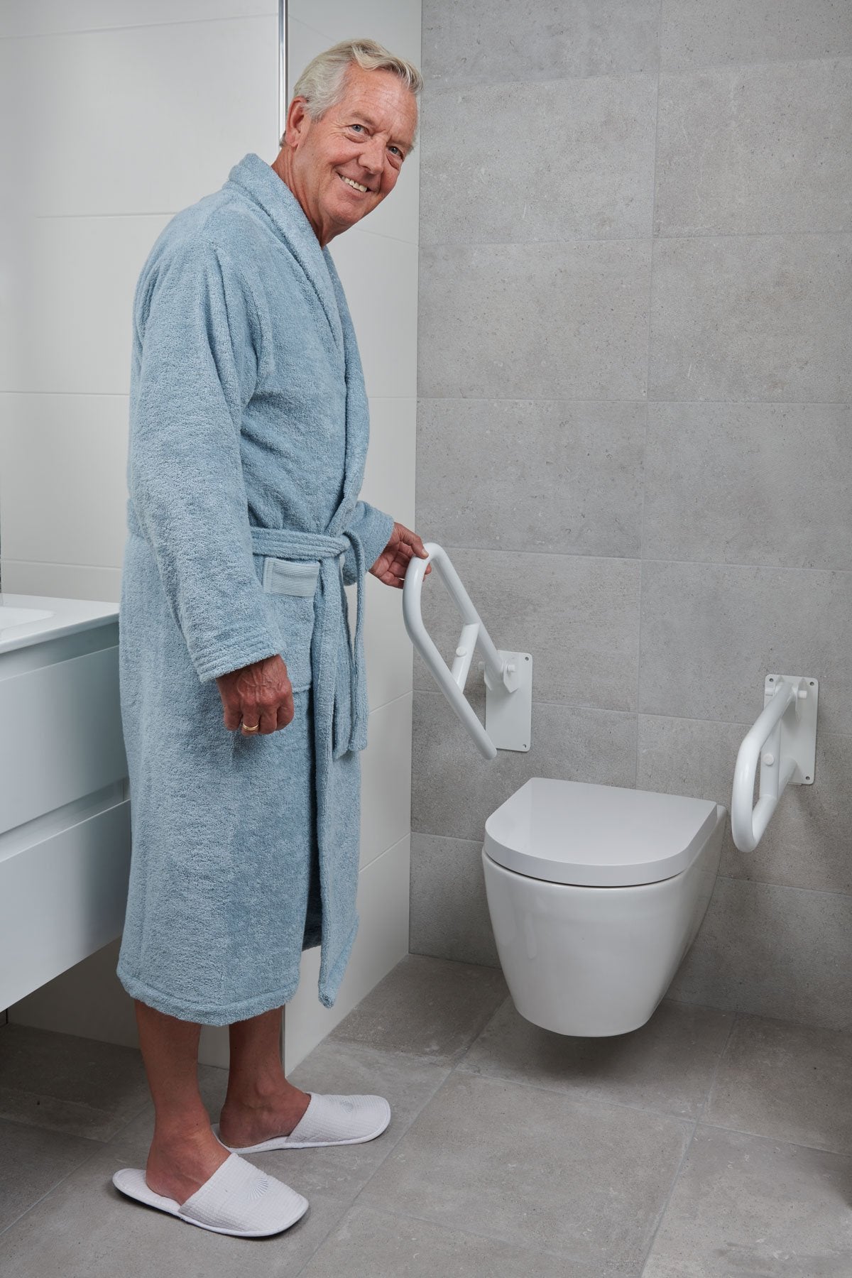 SecuCare Barre d'appui de toilette rabattable