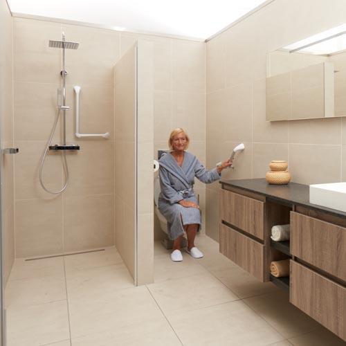 SecuCare Barre d'appui aluminium angle 45˚, blanc